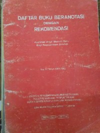Image of Daftar Buku Beranotasi dengan Rekomendasi No. 20 Tahun 1983/1984